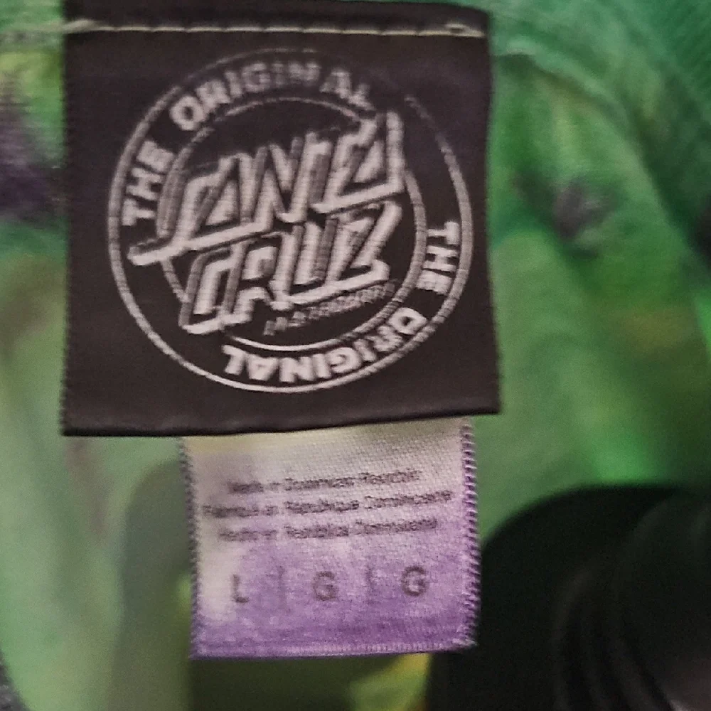 Santa Cruz Green and Purple Tie-Dye T-Shirt - Picture 2 of 3